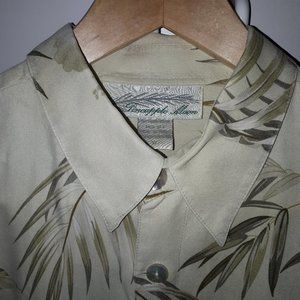 Silk Tropical Short sleeved Men's Shirt XL